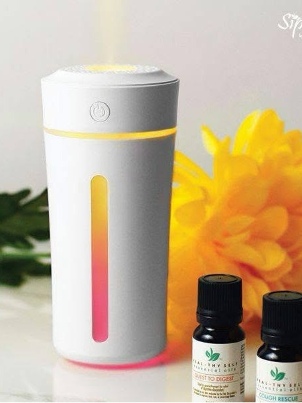 Sipology White Portable Aromatherapy Diffuser incl cough rescue oil